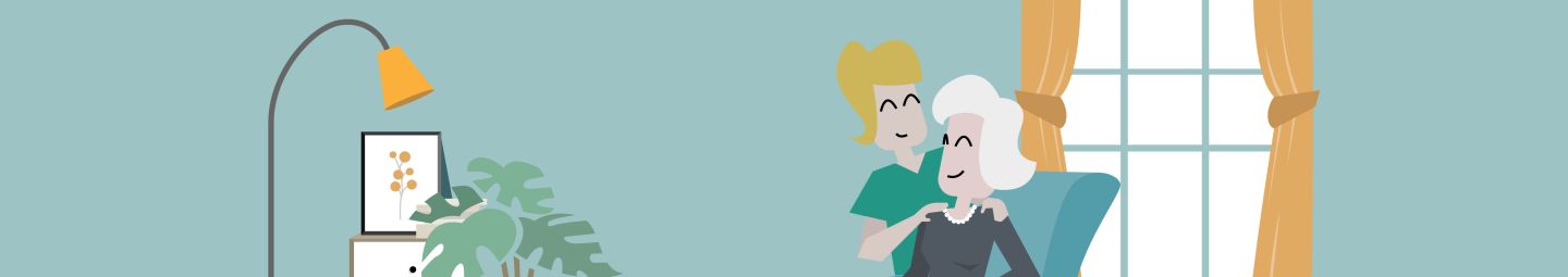 Une dame avec une infirmière
